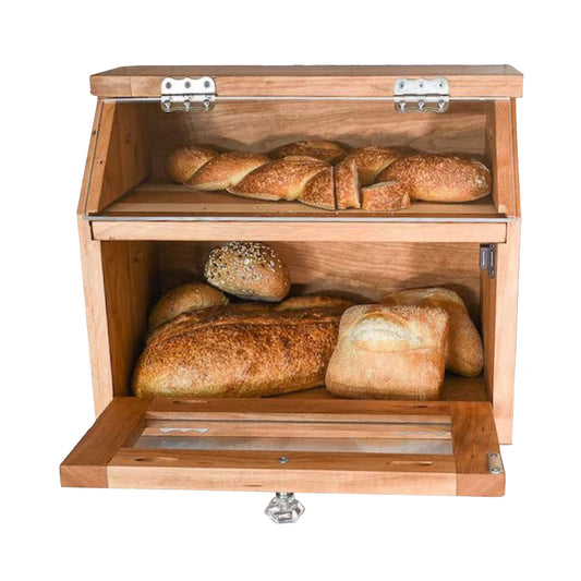Functional Pine Bread Box with Cutting Board