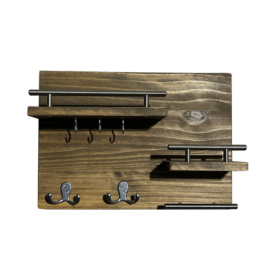 "Heading Out" Pine Entryway Shelf