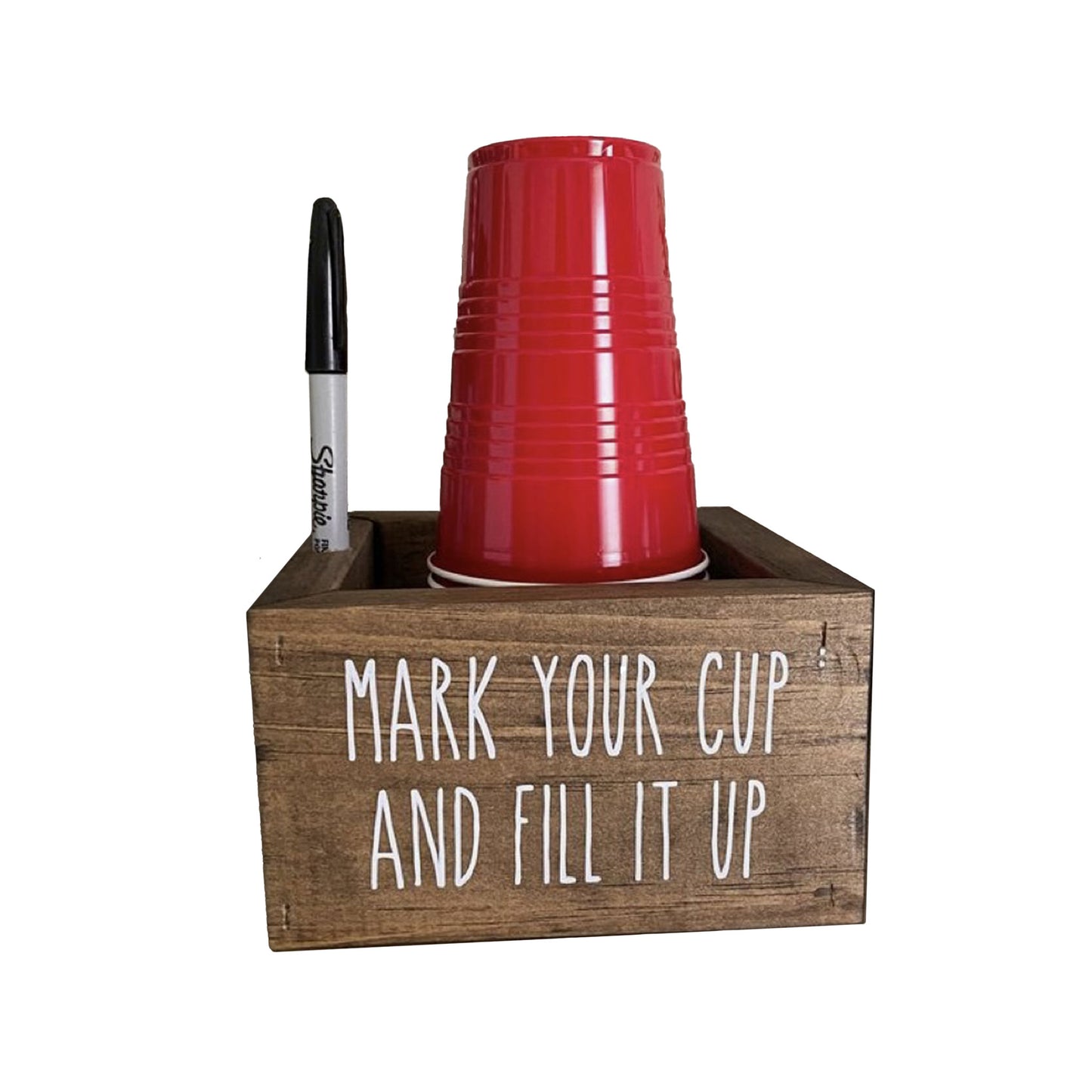 Large Pine Party Cup & Marker Stand