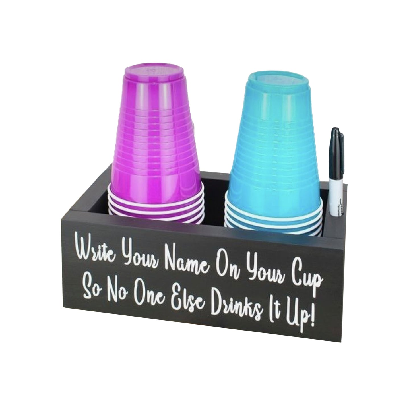 Large Pine Party Cup & Marker Stand