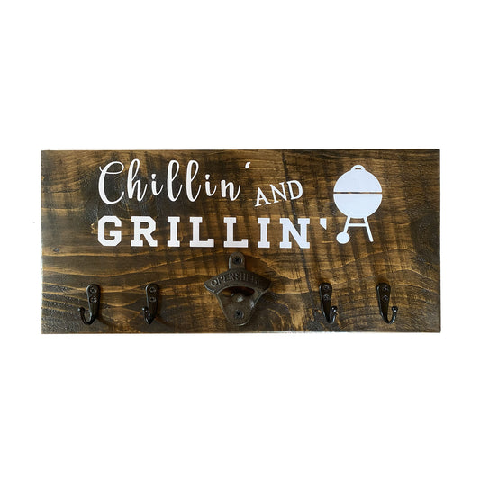 Pine Chill n' Grill BBQ Utensil Holder with Bottle Opener