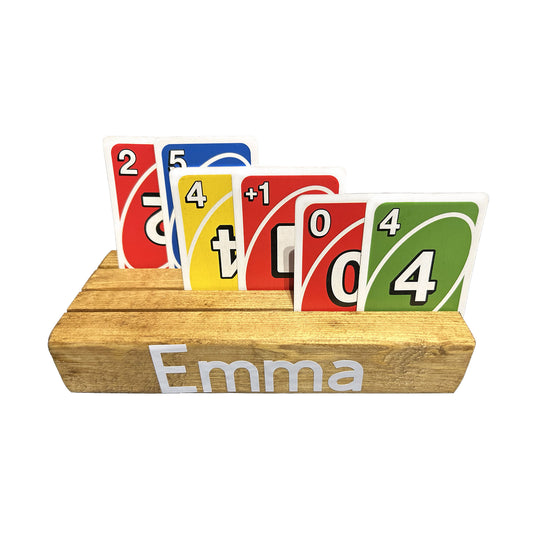 Triple Slot Spruce Playing Card Holder with Vinyl