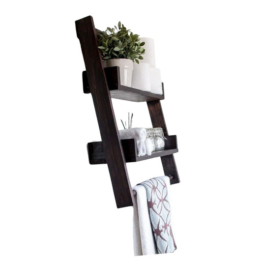 Two-Tier Floating Ladder Shelf