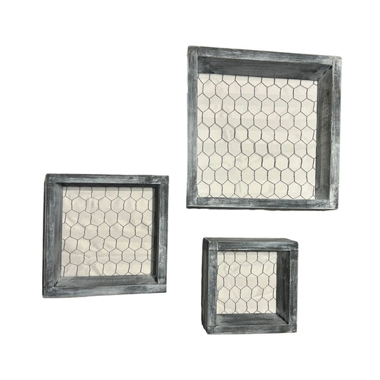 Chicken Wire Shelf Trio